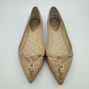 Brian Atwood Vendetta Snakeskin Print Flats